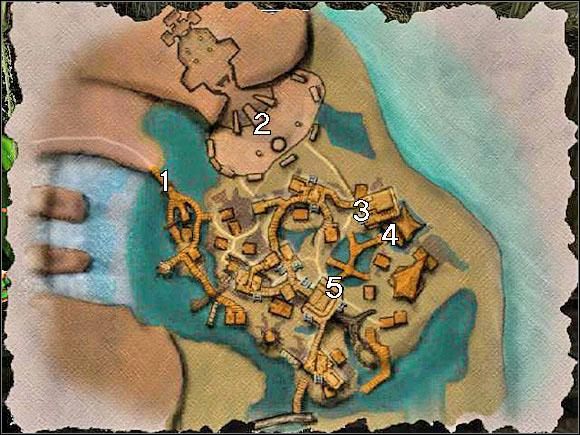 1 - Mapa (plan) Obozu na Bagnach | Mapy | Gothic - Gothic - poradnik do gry