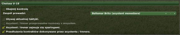 U18 / Under 18's - drużyna do lat osiemnastu - Opcje menedżera - Przygotowania - Football Manager 2007 - poradnik do gry