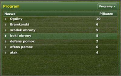 Program/ Schedule - tu mamy zgrupowane wszystkie rodzaje treningów obowiązujących w klubie - Trening cz. II - Zarządzanie drużyną - Football Manager 2007 - poradnik do gry