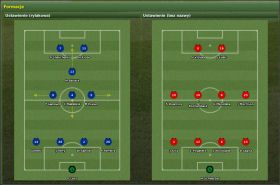 Formacje (Formations) - kolejne okno z wyświetlonymi taktykami (ściślej: formacjami) - Rozgrywanie meczu cz.1 - Football Manager 2007 - poradnik do gry