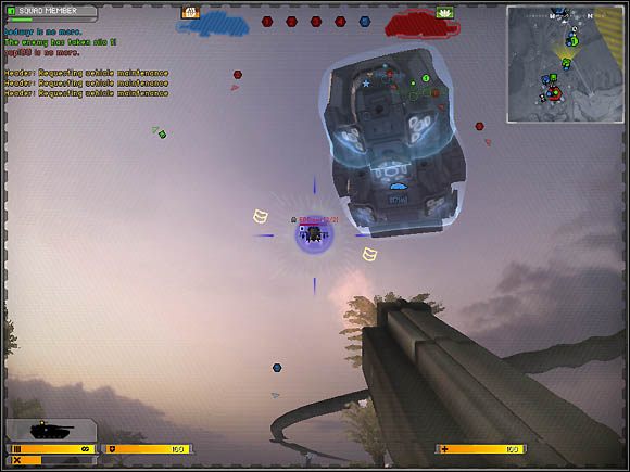 Podobnie ma się sprawa z battlewalkerami, tylko że one wyposażone są dodatkowo w przeciwlotnicze rakiety EMP - Walka pancerna - Taktyka - Battlefield 2142 - poradnik do gry