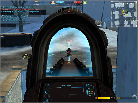 Należy pamiętać również o tym, że celownik się nieustannie kołysze, co przeszkadza w prowadzeniu celnego ognia - Celowanie | Uwagi dodatkowe | Battlefield 2142 - Battlefield 2142 - poradnik do gry