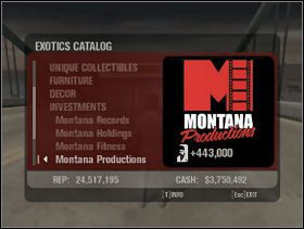 Poza samochodami i sprzątaczkami możemy również zainwestować w łodzie, dekoracje, meble oraz firmy, które przyniosą nam wiele korzyści - Egzotyki | Podstawy Scarface Człowiek z Blizną - Scarface: Człowiek z Blizną - poradnik do gry