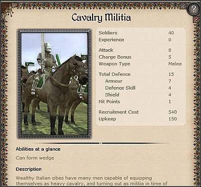 Pike Militia ( 10 ) - Jednostka ta specjalizuje się w walce z jazdą - Milan - Miasto (1) | Nacje w Medieval II Total War - Medieval II: Total War - poradnik do gry