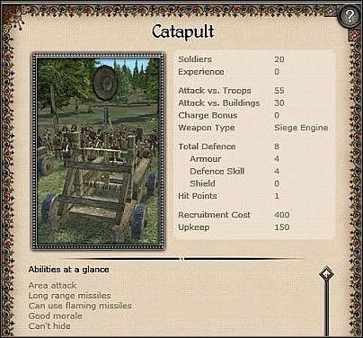 Trebuchet ( 80,5 ) - Jest to najsilniejsza z jednostek oblężniczych przed wdrożeniem prochu - Polska - Miasto (2) | Nacje w Medieval II Total War - Medieval II: Total War - poradnik do gry
