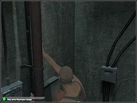 Po znalezieniu się w nowym pomieszczeniu możesz przyjrzeć się zamieszkom, które mają miejsce na dole (#1) - Kansas - Ellsworth Penitentiary (1) | Misja 2 w Splinter Cell Double Agent - Tom Clancys Splinter Cell: Double Agent - poradnik do gry