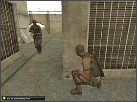 Po oczyszczeniu dachu skieruj się do niewielkich schodów (#1), dzięki którym będziesz mógł wejść do budynku - Kinshasa (3) | Misja 9.1 w Splinter Cell Double Agent - Tom Clancys Splinter Cell: Double Agent - poradnik do gry