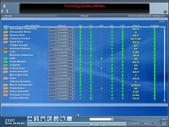 Trening ogólnie. - Ogólnie | Trening Championship Manager 2007 - Championship Manager 2007 - poradnik do gry