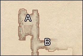 Dostań się do punktu (A), gdzie użyj dźwigni, po czym przejdź przez otwartą w ten sposób bramę (B) - Wisdom of the Ages | Zadania The Elder Scrolls IV Knights of the Nine - The Elder Scrolls IV: Knights of the Nine - poradnik do gry