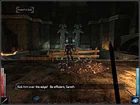 Stoi na warcie i myśli uparcie, co jest lepsze - okowita, czy też żarcie. - Prolog cz.3 | Prolog | Dark Messiah of Might and Magic - Dark Messiah of Might and Magic - poradnik do gry