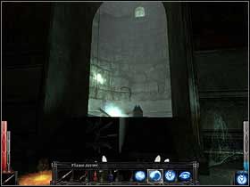 Po prawej stronie wejście do wypalonej wieży strażniczej - baszty obronnej. - The Temple of the Spider (7) | Rozdział 5 | Dark Messiah of Might and Magic - Dark Messiah of Might and Magic - poradnik do gry