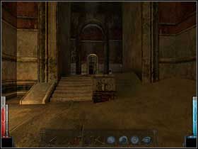 Druga skrzynia na końcu hallu pomiędzy schodami. Jest nieźle. Właściciele niefrasobliwie pilnują swoich rzeczy. - The Temple of the Spider (9) | Rozdział 5 | Dark Messiah of Might and Magic - Dark Messiah of Might and Magic - poradnik do gry