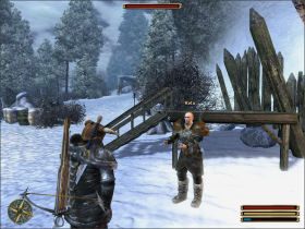 W kopalni stacjonuje bardzo silna załoga Orków i jedyną szansą na pokonanie wroga jest zaatakowanie go z dwóch stron - Nordmar - Klan Młota (2) | Questy | Solucja Gothic 3 - Gothic 3 - poradnik do gry