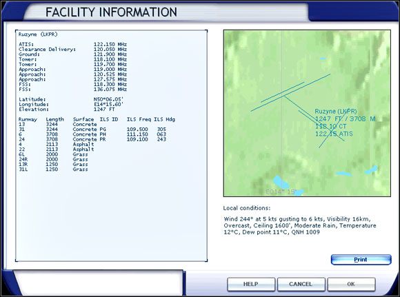 Mapa lotniska Praga Ruzyne - Microsoft Flight Simulator X: Przygotowanie do lądowania | Mooney Bravo - Microsoft Flight Simulator X - poradnik do gry