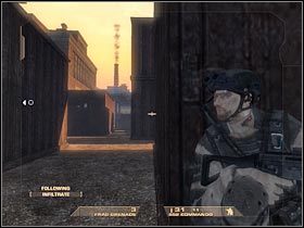 W oddali powinieneś w końcu zobaczyć przeciwników (#1) - [Misja 1.2] Mexican Border - Trainyard cz.1 | Tom Clancys Rainbow Six Vegas - Tom Clancys Rainbow Six Vegas - poradnik do gry