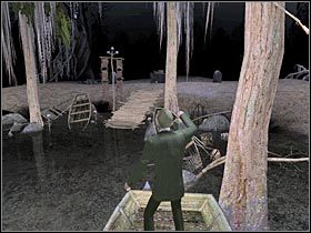 W pierwszej kolejności radziłbym zbadać ciało leżącego na ołtarzu Arnesona (mężczyzna jeszcze żyje; #1) - New Orleans - Wizyta na bagnach | Rozdział 4 Sherlock Holmes Przebudzenie - Sherlock Holmes: Przebudzenie - poradnik do gry