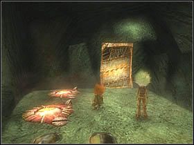 Na końcu drogi natkniesz się na zamknięte drzwi, otwórz je przy pomocy dwóch guzików - [ETAP XII] Necropolis cz.4 | Artur i Minimki - Artur i Minimki - poradnik do gry