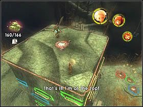 Po dotarciu Arturem na szczyt, wciśnij znajdujący się tam guzik i pokonaj pierwszego latającego wroga - [ETAP XII] Necropolis cz.2 | Artur i Minimki - Artur i Minimki - poradnik do gry