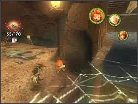 Nim znów skorzystasz z transportera, zwróć uwagę, iż w miejscu, gdzie rozwieszona została dalsza pajęczyna, znajduje się wąska kładka - [ETAP XI] Under the house cz.4 | Artur i Minimki - Artur i Minimki - poradnik do gry