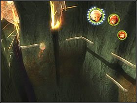 Przed Tobą najtrudniejszy moment, będziesz zmuszony oddać kilka skoków, a te muszą być wykonane wystarczająco szybko, ponieważ w okolicy znajdują się dwie piły - [ETAP XI] Under the house cz.2 | Artur i Minimki - Artur i Minimki - poradnik do gry