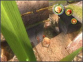 W miejscu tym, podobnie jak kilka chwil temu, będziesz mógł dostać się na drążki - [ETAP IX] Lost in the Seven Lands - II cz.3 | Artur i Minimki - Artur i Minimki - poradnik do gry