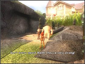 Gdy ten trafi do dziury, wypełniając przejście, Mogoth samowolnie przejdzie do kolejnego punktu - [ETAP IX] Lost in the Seven Lands - II cz.2 | Artur i Minimki - Artur i Minimki - poradnik do gry