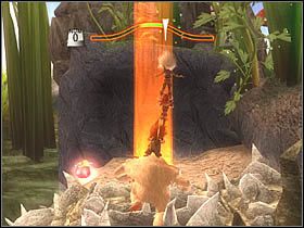 Nim, korzystając z barków Mogotha, wskoczysz na znajdujące się tam drążki, przejdź za jego pomocą do najwyżej położonego punktu - [ETAP IX] Lost in the Seven Lands - II cz.2 | Artur i Minimki - Artur i Minimki - poradnik do gry