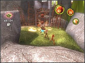 Gdy pierwsza krata zostanie otwarta, załączy się krótka scenka, a trójka bohaterów zostanie zaatakowana przez nowy typ nieprzyjaciela - posiadającego skrzydła - [ETAP VIII] Lost in the Seven Lands - I cz.4 | Artur i Minimki - Artur i Minimki - poradnik do gry