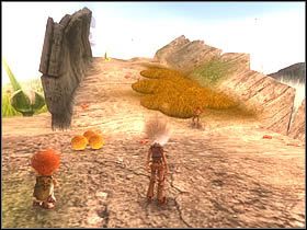 Dalsza droga prowadzi przez szerokie przejście, częściowo porośnięte pomarańczowym mchem - [ETAP VIII] Lost in the Seven Lands - I cz.3 | Artur i Minimki - Artur i Minimki - poradnik do gry