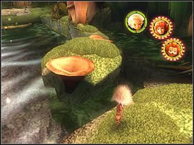 Nieco dalej, koło pomarańczowego grzybka będziesz musiał przeskoczyć fragment z wodą - [ETAP VII] Devils Falls cz.2 | Artur i Minimki - Artur i Minimki - poradnik do gry