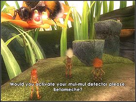 W chwili rozpoczęcia etapu na pewno rzuci Ci się w oczy kwiat z siedzącym na nim pszczołopodobnym owadem - [ETAP V] First steps into the Seven Lands cz.1 | Artur i Minimki - Artur i Minimki - poradnik do gry