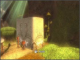 Potem, przesuń skałę na przeciwległą część jaskini (przy rozdwojeniu trasy w prawo) i korzystając z niej, wskocz do wcześniej niedostępnej wnęki (uwolnij znajdujące się tam mul-mule) - [ETAP IV] On the road to Necropolis cz.4 | Artur i Minimki - Artur i Minimki - poradnik do gry