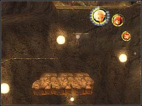 Najpierw zejdź Arturem, korzystając z korzeni na rozwalającą się półkę skalną (z której szybko ucieknij na kolejny korzeń) - [ETAP IV] On the road to Necropolis cz.2 | Artur i Minimki - Artur i Minimki - poradnik do gry