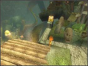 Aby móc przejść dalej, podejdź do kamiennego bloku na jednej z wąskich kładek i - [ETAP III] Betameche in danger cz.2 | Artur i Minimki - Artur i Minimki - poradnik do gry