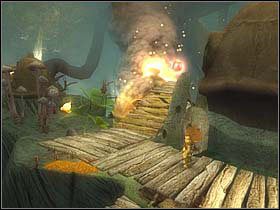 Gdy akcja ponownie wróci do Betamechea, przejdź na kładkę za jednym z domków - [ETAP III] Betameche in danger cz.2 | Artur i Minimki - Artur i Minimki - poradnik do gry