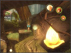 Po otwarciu przejścia udaj się pozostałymi bohaterami do dalszej części etapu i otwórz zajętemu hipnotyzowaniem towarzyszowi drogę, korzystając z machiny (dotrzesz do niej, idąc ścieżką przy ścianie - zdjęcie) - [ETAP II] Attack of the Henchmen cz.5 | Artur i Minimki - Artur i Minimki - poradnik do gry