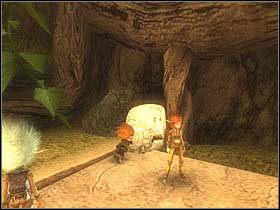 Po drodze miniesz dwa małe kamienie, które wsuń w ścianę, jeśli tego nie uczynisz, nie będziesz mógł przesunąć obiektu - [ETAP II] Attack of the Henchmen cz.1 | Artur i Minimki - Artur i Minimki - poradnik do gry