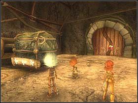 Idąc dalej, dotrzesz do pomieszczenia z dwoma drzwiami, by otworzyć przeciwległe, musisz przesunąć głaz pod ścianą - [ETAP II] Attack of the Henchmen cz.1 | Artur i Minimki - Artur i Minimki - poradnik do gry