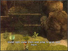 Za bramą będziesz zmuszony wspinać się po korzeniach, gdyż schody zostały zniszczone - [ETAP II] Attack of the Henchmen cz.1 | Artur i Minimki - Artur i Minimki - poradnik do gry