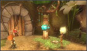 Nieco dalej natkniesz się na inny mechanizm otwierający drzwi - Poradnik do gry - [ETAP I] The world of the Minimoys cz.1 | Artur i Minimki - Artur i Minimki - poradnik do gry