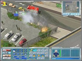 Zadanie III - ugasić niewielki pożar w pobliżu kwatery głównej - [Misja 2] Skład opon płonie! | Emergency 4 Global Fighters For Life - Emergency 4: Global Fighters For Life - poradnik do gry