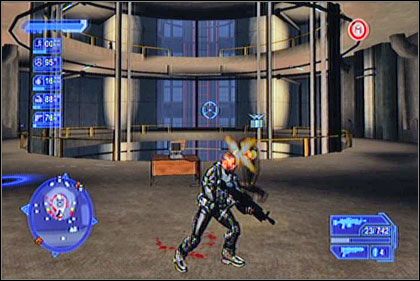 Na szczycie zauważysz wyjście na zewnątrz budynku - Pułkownik Axton Cowell | Shai-Gen | Crackdown - Crackdown - poradnik do gry