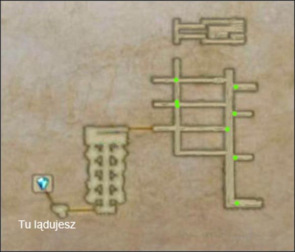 Zielone kropki pokazują domyślne ustawienie strażników na tym piętrze. - Pałac | Część I | Solucja Final Fantasy XII - Final Fantasy XII - poradnik do gry