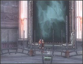 Przejdź drzwiami w głębi ekranu i dostań się na górę Przepłyń pod kratami - The Loom Chamber (1) | Solucja God of War II - God of War II - poradnik do gry