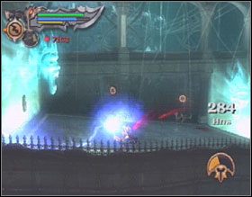 Z biegiem gry Kratos pozna cztery magiczne techniki - Typhons Bane (łuk energetyczny) Chronos Rage (elektryczne wyładowania), Head of Euryale (petryfikacja przeciwników) oraz Atlas Quake (trzęsienie ziemi) - God of War II - poradnik do gry