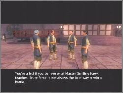 Zaraz potem zaprowadzi Cię do pomieszczenia mistrza Uśmiechniętego Jastrzębia - Rozdział III (1) - Solucja - Jade Empire: Edycja Specjalna - poradnik do gry