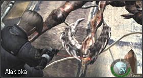 Wykorzystaj ten czas, aby go jeszcze bardziej osłabić (strzelaj w główne oko, bądź wskocz na nie - nieco niżej wytłumaczyłem jak to uczynić) - Boss (final chapter) - Saddler | Solucja Resident Evil 4 - Resident Evil 4 - PC - poradnik do gry