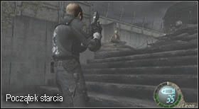 Po przejęciu kontroli nad bohaterem przejdź jedyną dostępną drogą do miejsca, gdzie natrafisz na schody - Island (5-4) - wróg z kartą klucz | Solucja Resident Evil 4 - Resident Evil 4 - PC - poradnik do gry
