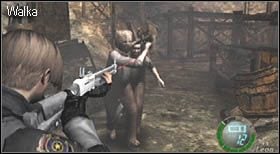 Podczas powrotu załączy się krótka scenka i dojdzie do ataku wroga z piłą, przy obstawie pomniejszych pomiotów - Castle (4-2) - kopalnia | Solucja Resident Evil 4 - Resident Evil 4 - PC - poradnik do gry