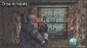Po przejęciu kontroli nad bohaterem znajdziesz się w pomieszczeniu, w którym możesz przeprowadzić transakcje handlowe, zapisać stan gry , bądź udać się na strzelnicę - Castle (4-2) - kopalnia | Solucja Resident Evil 4 - Resident Evil 4 - PC - poradnik do gry
